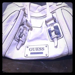 White Guess Bowler purse